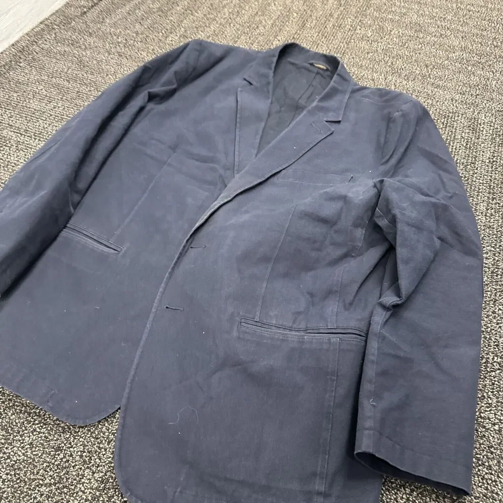 Vintage LL‎ Bean Cotton Canvas Blazer Faded Blue Men's Size 50